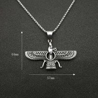 Retro Punk Stainless Steel Polished Persian Zoroastrian Pendant Jewelry