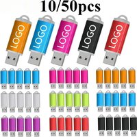 10/50PCS Colour USB Flash Drive Pen Drive 1GB 2GB 4GB 8GB 16GB Pendrive Memory Stick 32GB 64GB USB Stick Gift Free Custom LOGO