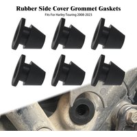 6PCS Motorcycle Rubber Side Cover Grommets Black Pad For Harley Touring Road Glide Electra Street Glide Road King 1996-Up Gasket