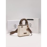 Luxury and Versatile Handheld Square Bag with Delicate Embroidery and High Quality Metal Pendant Women New Fashion Crossbody Bag
