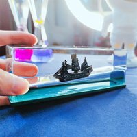 Ghost Ship Black Pearl Cruise Ship Fluid Liquid Pirate Ship Hourglass Ornament Never Capsize Drift Bottle Decor Toy Gift