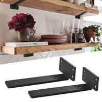 Replacement Heavy Duty Floating Shelf Brackets Black Coated Wall Mount Wall Shelf Support Metal Cast Iron Shelves Brackets