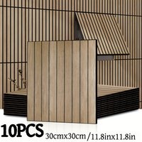 10pcs 30cm Retro Grille Board Self-Adhesive Wallpaper,Wood Grain Grille Style Self-Adhesive Wall Stickers Refurbishment Indoor