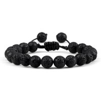 8mm Natural Tiger Eye Beaded Bracelet For Men Personalized Volcanic Stone Howlite Onyx Adjustable Chain Couple Women Wristlet