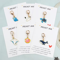 5-Piece/6-Piece Unique Ocean-Themed Keychain Set, Featuring Keychains in the Shapes of Shells and Conch, and a Pocket-Sized Greeting Card, Fun Ocean-Themed Keychains Suitable for Beach Vacations,