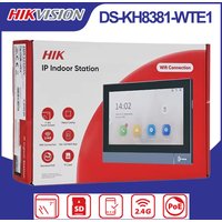 Hikvision DS-KH8381-WTE1 7" IPS Touch Screen Indoor Station WiFi PoE Video Intercom Monitor Two‑Way Audio Hik‑Connect App Remote