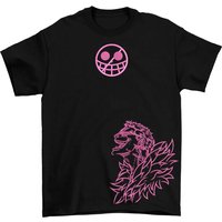 New Year Hot Sale One Piece Anime T-shirt with Luffy Zoro Skull Pirate Logo Gold Thread Art Print Round Neck Summer Fashion