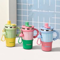 600ML Large Capacity Insulated Cup Portable Thermal Bottle Stainless Steel Coffee Mug Gift