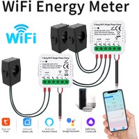 Tuya Smart WiFi Energy Meter Current Transformer Clamp Monitor 1CH 2CH 80A Solar PV System Power Production Consumption Monitor