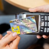 Kawaii Spongebob Cartoon Funny Holographic Skin Laser Shinny Sticker Film Cover for Debit Credit Bank Card No Fade Birthday Gift