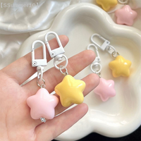 【SSummer10】Cute Stars Five-Pointed Star Keychain Pendant-Keyring Backpack Charm Headphone Accessory Creative Gift for Girls【SS】