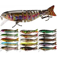 Billings 1pcs Multi-section Lure, 5-Color UV Heat-Printed Plastic Hard Lure S-Type Action, Practical and Realistic Fishing Lure