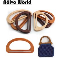 2/4/10pcs 15cm 17cm Oak Wooden Bag Handle D Shape DIY Handbag Parts Tote Bag Handle DIY Handmade Sewing Brackets Bags Handle