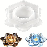 1pc- Lotus Tea Lamp resin mold, suitable for DIY jewelry container boxes, lotus candlesticks, table decorations, and gifts
