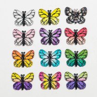 25x32MM 20pcs/lot Cute Colorful Butterfly Acrylic Charm Pendant for DIY Jewelry Making Earring HairClip Accessories Wholesale