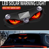 1Pc Solar Car Devil's Eye Window Light LED Dynamic Mood Lamp Vehicle LED Dynamic Expression Warning Light No Wiring Needed