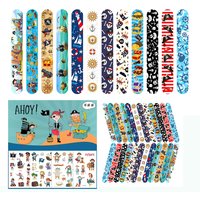 Pirate Party Favors Slap Bracelet Kids Pirate Birthday Decorations Pirate Accessories Cartoon Tattoo Stickers Prizes Supplies