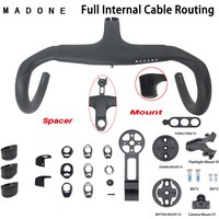 AliExpress NONE SLR Gen 7 /8 Carbon handlebar 380-440mm Internal Wiring Integrated Handlebar 28.6mm with Bike spacer road bike frame mount parts