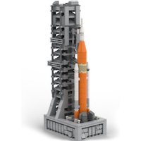 MOC-72589 Space Program SLS Artemis Style Rocket Launch Tower Building Blocks Set Space Launch System Model Kit for Space Fans