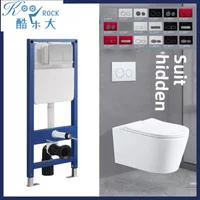 Wall-Mounted Hidden Tank Toilet with Suspended Design - Complete Wall-Hung Toilet Suite with Concealed Installation