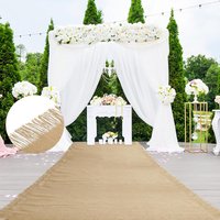 1PC Wedding Aisle Runner Jute Rustic Burlap Table Runners with Fringed Edge Runway Carpet for Weddings Party Bridal Shower Decor