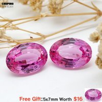 ChuPing Jewelry Lab Pink Sapphire Oval Cut Synthetic Sapphire Loose Gemstone Can Provide AGL Certificate Lab Grown Pink Sapphire