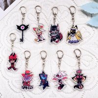 1/9PCS Anime Characters Hazbin Hotel Acrylic Keychain Accessories Cartoon Keyrings Friends Gifts Bag Charms Backpack Pendant