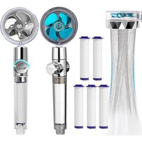 Turbocharged Shower Head Handheld Turbo Fan High Pressure Shower Head With 5 Filters Household Shower Body Spray For Bathroom