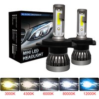 2Pcs H7 Led H4 H1 H11 H8 HB4 HB3 9005 9006 H27 Lamp Headlight Bulbs H16 Car Auto Fog Lights 20000LM COB 12V 6000K 3000K 6500K