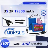 2026 Portable Super 12V 19800mah Rechargeable Lithium Ion Battery Pack Capacity DC 12.6v 19.8Ah CCTV Cam Monitor + Charger