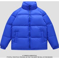 Klein Blue Color Stand Collar down Jacket Men Women Autumn Winter New 2025 Fashion Extreme Cold White Duck down Coat