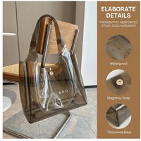PVC Clear Fashion Shoulder Bag Women's Transparent Tote Bag PVC 투명 패션 숄더백 Сумка женская Daily Commute Bag Clear Shoulder Bag