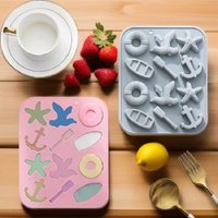 Seagull Ship Starfish Theme Shape Silicone Cake Mold Biscuit Mold Chocolate Mold High Quality Food Grade Material Kitchen Tools