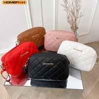 HOMEFISH Female Rhombus Plaid Pattern Bag, Large Size Commuter Backpack, Casual Minimalist Shoulder Crossbody Cell Phone Bag
