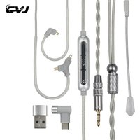 CVJ HATO 2 2M Extra Long Gaming Headset Cable with Microphone, 3.5mm/Type-C Plug, 0.78mm Plug Compatible with Most Headsets