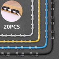20/5PCS USB Cable Organizer Clips Wire Winder Holder Earphone Mouse Cord Clip Protector Management Adhesive Hooks Desk Clamp