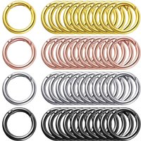 5/10/20/40/60/100Pcs Metal Spring 1 Inch O Rings Clip Keychain Round Carabiner Clips Keyrings Snap Buckle for Purse Bag Lanyard