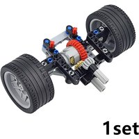 MOC Technology Assembles Cars Compatible with Lego style Particle Steering Belt Drive Integrated Structure Children's Gift
