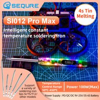 SEQURE SI012 Pro Max Intelligent Thermostatic Soldering Iron Colorful Ambient Light Design Supports TS/IS/T12 Soldering Iron Tip image 4