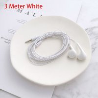 1Pcs 2m/3 Meters Cable Length Wired Headset Black White Anchor Bass Earplugs 3.5mm Monitoring Recording