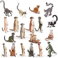 Realistic Meerkat Suricate Mongoose Lemur Action Figures Cute Wild Forest Animals Model Miniature Collection Ornament Kids Gift