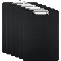 6pcs A4 Clipboard Folder, Clipboard Folder, Black, with Loose-Leaf Folder Writing Board, Metal Clip, Suitable for Notes, Sheets