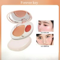 Foreverkey Double Color Blush Plate Water Light Skin Atmosphere Lipstick Blusher Highlight Cream Cheek Easy To Wear Makeup