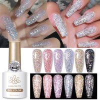 BORN PRETTY 10ml Reflective Glitter Gel Polish Sparking Bling Semi Permanent Varnish Soak Off Nail Gel Nail Supplies Manicure