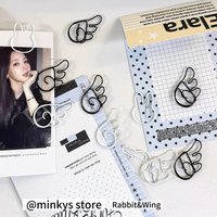 MINKYS Kawaii 9pcs/Box Angel Wings Metal Paper Clip Decorative Bookmark Clips School Stationery