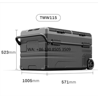 TWW115 115L Smart Refrirator Durable Dual Zone Fridge 12 Volta Big Capacity Solar Refrirator 12 Volta