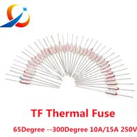 10PCS TF Thermal Fuse RY 10A 15A 250V Temperature Control Thermostat Switch 120 121 142 155 165 172 216 220 240 280 ℃ Degree