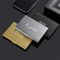 Customized Name RFID Blocking Men’s Wallet Personalized Slim Thin Aluminum Card Holder Purse Perfect Gift for Him Anniversary