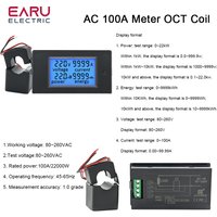 4 in 1 DC 6.5-100V Digital Voltmeter Ammeter Power Energy Meter LCD Display 20A 100A Voltage Current Monitor with Shunt