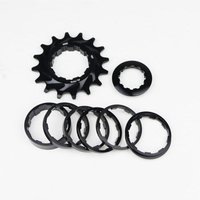 AliExpress TOOPRE Bike Single Speed Freewheel Kit 16T Aluminum Alloy Flywheel Lockring With Spacers FOR HG Hub Conversion Accessories
